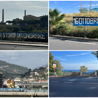 Striscioni in città per i 100 anni dell'Imperia calcio (foto)