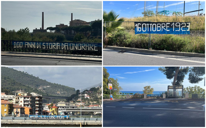 Striscioni in città per i 100 anni dell'Imperia calcio (foto)