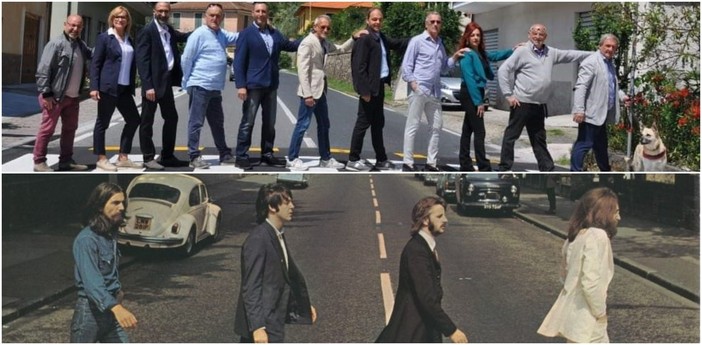 Pontedassio, via Torino come Abbey Road e Ilvo Calzia si trasforma in  John Lennon