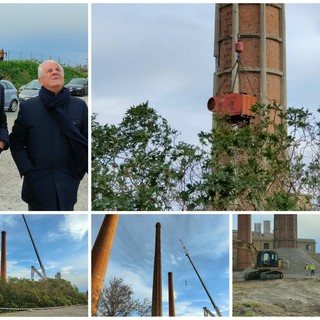 Ciminiera dell’ex Ferriere di Imperia, rinviata la demolizione della storica torre (foto e video)