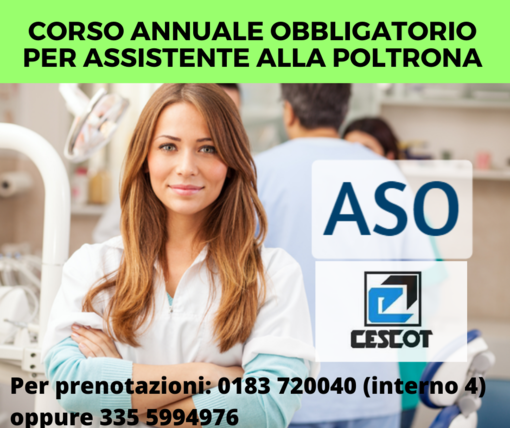 Al via corso obbligatorio per gli assistenti di Studio Odontoiatrico del Ce.s.co.t. di Imperia