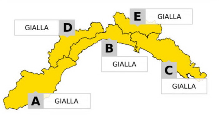 Maltempo in arrivo sulla nostra provincia: diramata dall'Arpal l'allerta 'gialla' dalle 21 alle 15