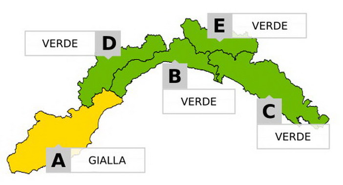 Maltempo sul Ponente: scatta nuovamente l'allerta gialla, in arrivo piogge e nevicate sopra i 1.000 metri