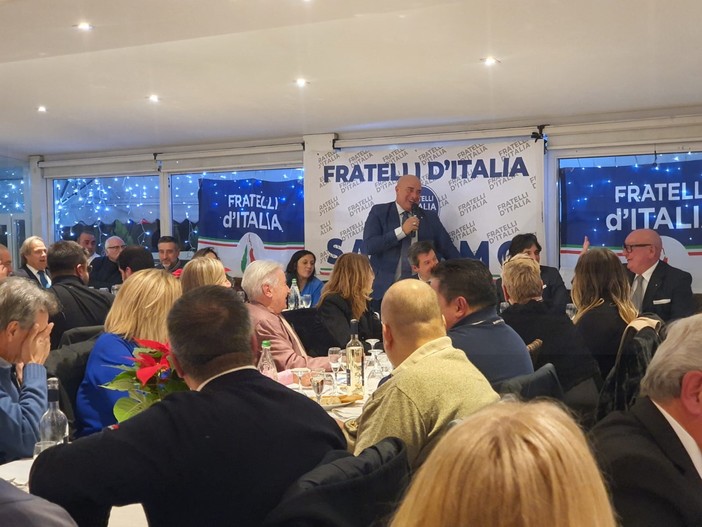 Oltre 200 persone ieri a Sanremo per la serata degli auguri di Fratelli d'Italia provinciale (Foto e Video)