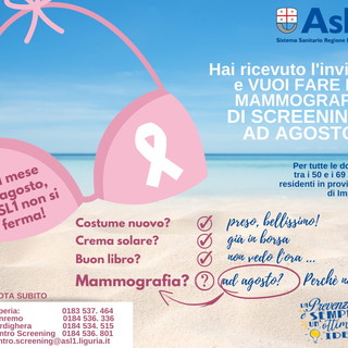 Asl 1 Imperiese: sono aperte le prenotazioni per lo screening del tumore alla mammella