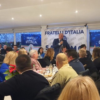 Oltre 200 persone ieri a Sanremo per la serata degli auguri di Fratelli d'Italia provinciale (Foto e Video)