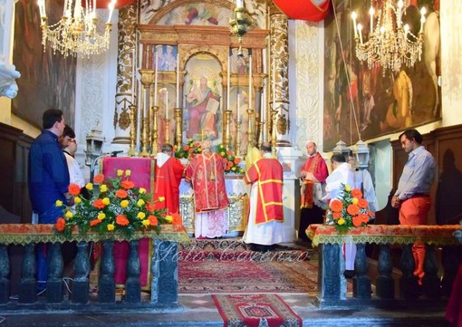 Aurigo: grande festa ieri per il Santo patrono con la Messa celebrata dal Vescovo Olivieri (Foto)