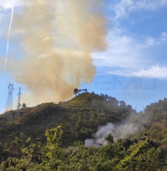 Ventimiglia, incendio boschivo a Villatella: fiamme sotto controllo