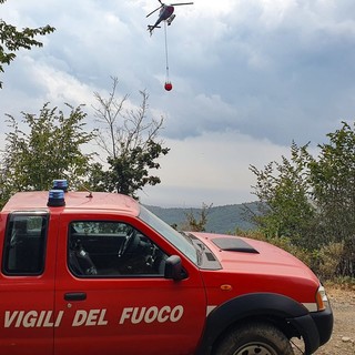 Spento incendio boschivo a Pietrabruna, 5 ore di lavoro dei vigili del fuoco