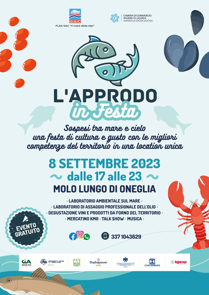 Imperia: l'8 settembre “L’approdo in festa”, incontri e laboratori a Oneglia