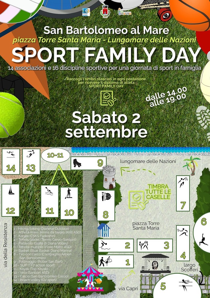 Dan Bartolomeo al Mare: sabato torna lo Sport Family Day, 16 discipline da provare