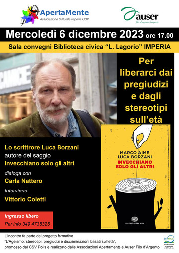 Imperia: alla biblioteca &quot;Lagorio&quot; l'incontro “Invecchiano solo gli altri”