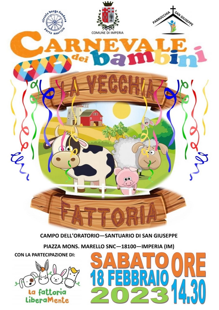 Imperia: sabato 18 ritorna il Carnevale all’Oratorio San Giuseppe di Borgo Fondura