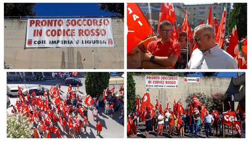 &quot;Pronto soccorso in codice rosso&quot; la CGIL manifesta a sostegno della sanità pubblica (foto e video)