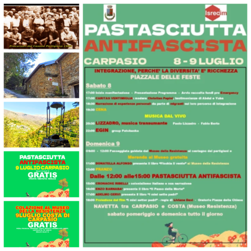 A Montalto Carpasio è tutto pronto per la 'Pastasciutta Antifascista' con colazione gratuita al Museo della Resistenza