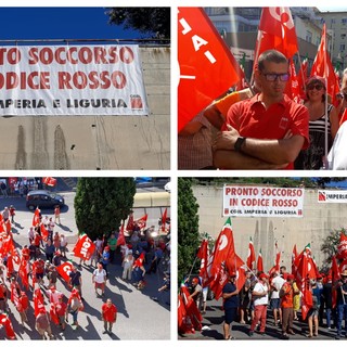 &quot;Pronto soccorso in codice rosso&quot; la CGIL manifesta a sostegno della sanità pubblica (foto e video)