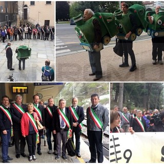 “I treni li portiamo noi”: la Cuneo-Nizza riparte da sindaci e cittadini, stamattina la manifestazione (Foto e Video)