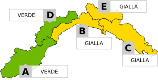 Maltempo: da domani scatta l'allerta gialla sulla Liguria ma non per la nostra provincia