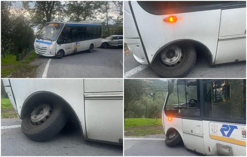 Imperia, a un centimetro dalla tragedia: bus Rt sbanda sull’orlo di una scarpata