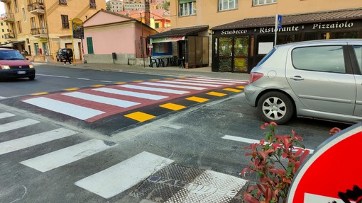 Imperia, nuovo attraversamento pedonale rialzato in via Nizza