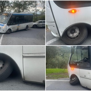 Imperia, a un centimetro dalla tragedia: bus Rt sbanda sull’orlo di una scarpata