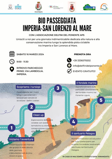 Imperia, il 16 marzo arriva la Biopasseggiata per esplorare la costa ligure