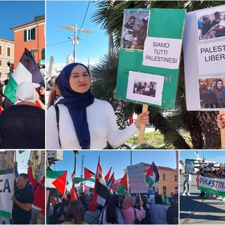 Imperia, i musulmani in piazza per la Palestina (foto e video)