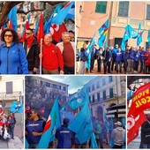 Imperia, Cgil e Uil in piazza per gridare &quot;Basta morti sul lavoro&quot; (foto e video)