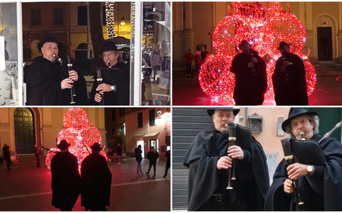 Cornamuse a Oneglia,  festa nell'ultima domenica di acquisti prima di Natale  (video)