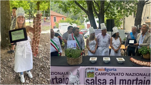 L'imperiese Giorgia Canetti vince il primo campionato nazionale della salsa al mortaio con l’aglio di Vessalico