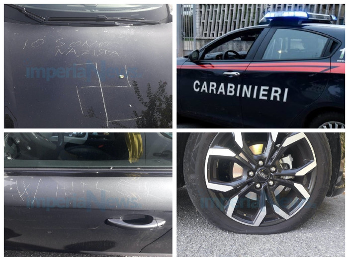 Imperia, salgono a 28 le auto danneggiate con svastiche e scritte naziste: indagini a tutto campo dei Carabinieri