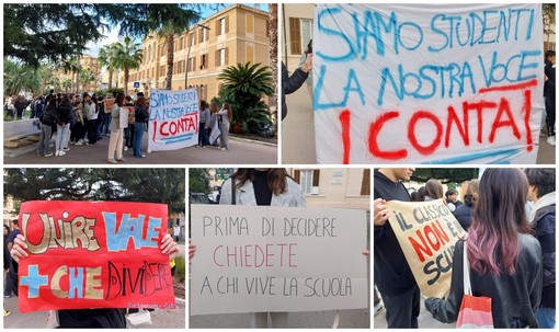 Contro il trasferimento del Classico la protesta studentesca per le vie di Imperia