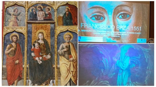 Restaurato il Polittico cinquecentesco di Francesco Brea “La Madonna con bambino e Santi”