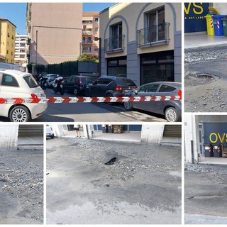 Imperia, guasto all'acquedotto: chiusa al traffico via Foce (foto)