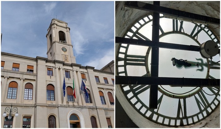 L'orologio della torre campanaria del Comune di Imperia necessita di cure