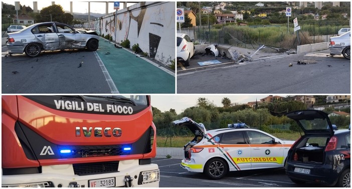 Imperia, auto contro muro in via Ballestra