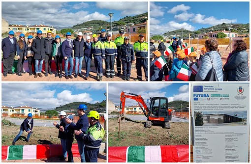 Cervo, la posa della prima pietra del nuovo asilo nido in via Giardino Grande (foto e video)