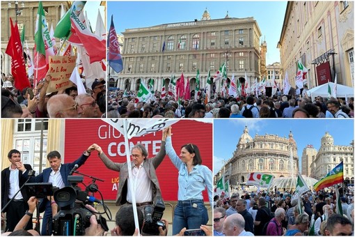 Le immagini da piazza De Ferrari