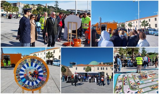 Imperia, in calata Anselmi un evento dedicato alla sicurezza stradale per i ragazzi delle medie (foto e video)