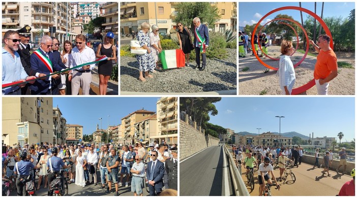 Imperia, aperto il terzo tratto della pista ciclabile. Scajola: &quot;Svolta urbanistica storica&quot; (foto e video)