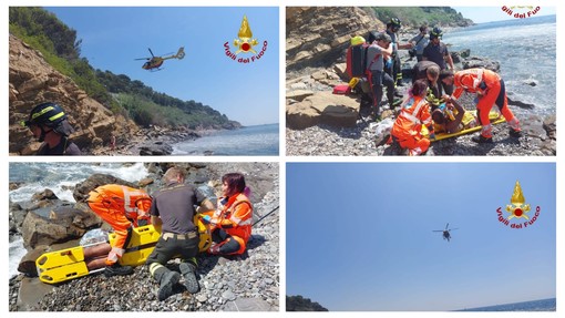 Imperia, rischia di annegare a Barbarossa: salvato dai vigili del fuoco (foto)