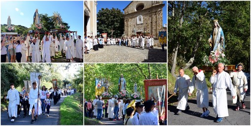 Lucinasco, i fedeli in processione alla Cappelletta del Monte Acquarone (foto)