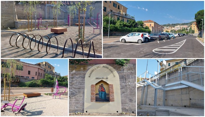 Imperia, un'area fitness e parcheggi gratuiti concludono la ciclabile nella zona dell’ex stazione ferroviaria di Oneglia (foto)