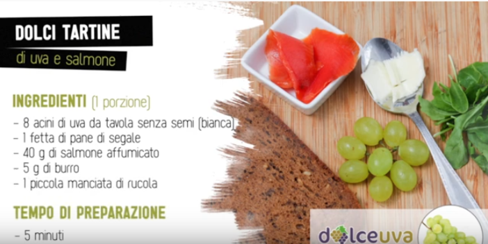 La ricetta del lunedì: oggi prepariamo dolci tartine con uva e salmone