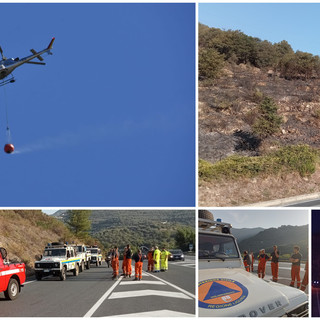 Sotto controllo l'incendio in valle Impero, elicottero ancora in volo