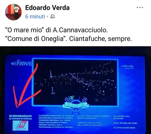 Imperia: l'epic fail della produzione di 'O mare mio che ringrazia il Comune e la polizia municipale di Oneglia