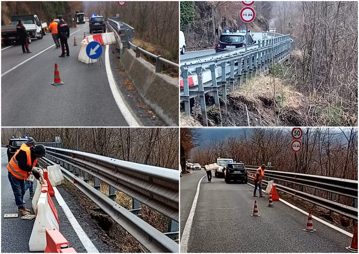 Statale 28 interessata da una frana all’altezza di Case Rosse (foto)