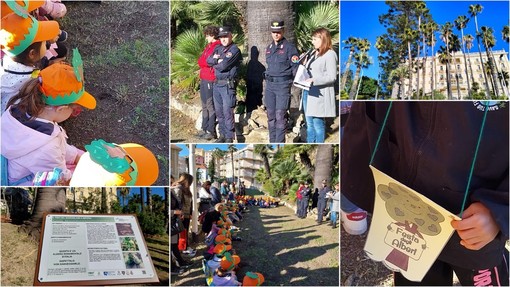 I bambini dell'Istituto Littardi celebrano l'albero monumentale dei giardini della Provincia (foto e video)