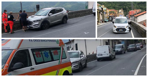 Pornassio, Statale 28 presa d'assalto dai tir: ennesimo incidente (foto)