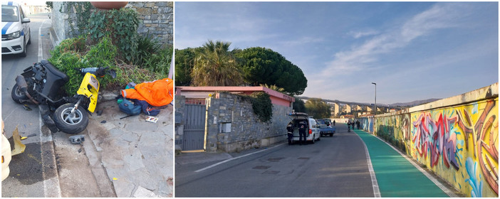 Incidente tra scooter e autocarro a Imperia, grave un uomo di 35 anni (video)